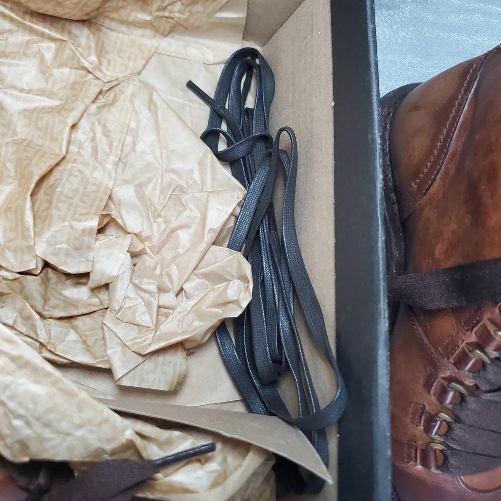 FRYE Alta Hiker Boot Cognac Leather Lace Up Chunky Heel Ankle W7
Utility NIB NEW - Picture 10 of 12